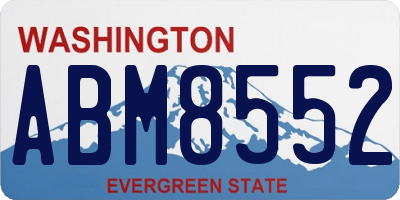 WA license plate ABM8552