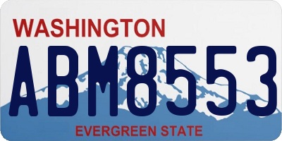 WA license plate ABM8553
