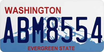 WA license plate ABM8554