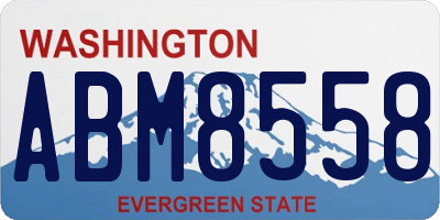 WA license plate ABM8558