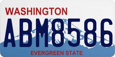 WA license plate ABM8586