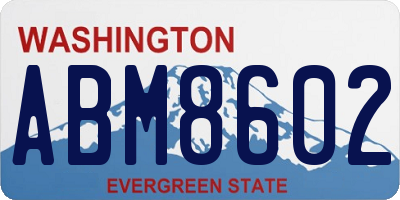 WA license plate ABM8602
