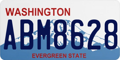 WA license plate ABM8628