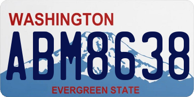WA license plate ABM8638