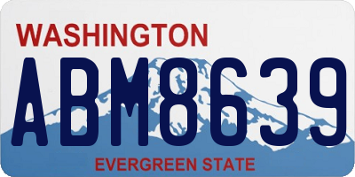 WA license plate ABM8639