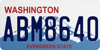 WA license plate ABM8640