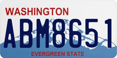 WA license plate ABM8651