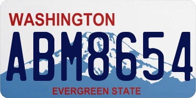 WA license plate ABM8654