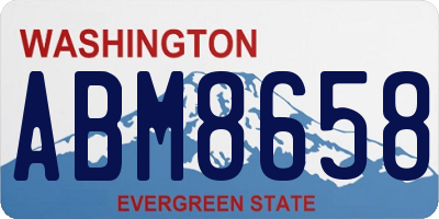 WA license plate ABM8658