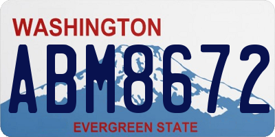 WA license plate ABM8672