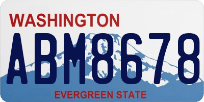 WA license plate ABM8678