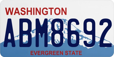 WA license plate ABM8692
