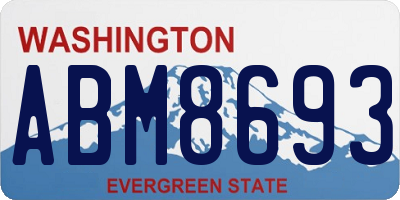 WA license plate ABM8693