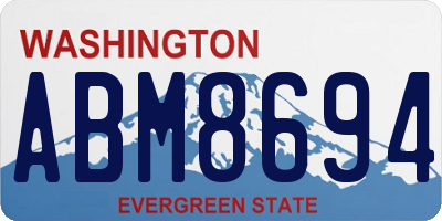 WA license plate ABM8694