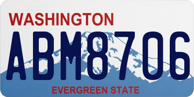 WA license plate ABM8706