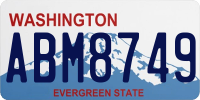 WA license plate ABM8749