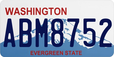 WA license plate ABM8752