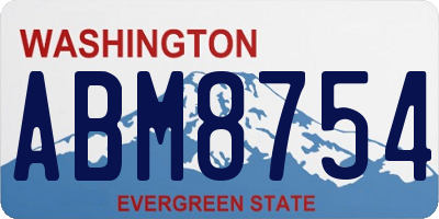 WA license plate ABM8754