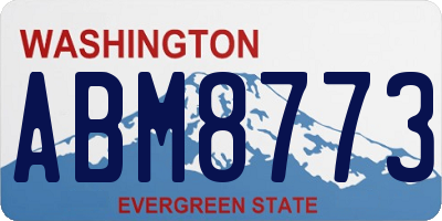 WA license plate ABM8773