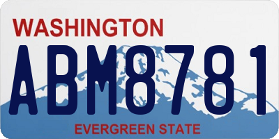 WA license plate ABM8781