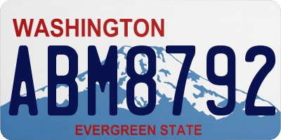 WA license plate ABM8792