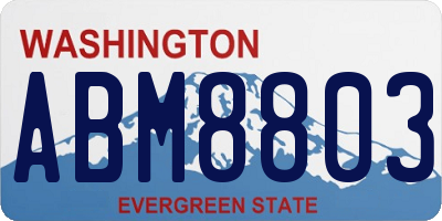 WA license plate ABM8803