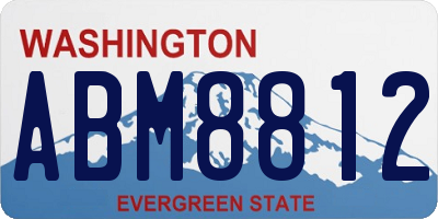 WA license plate ABM8812