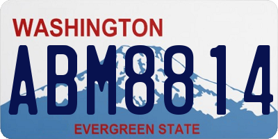 WA license plate ABM8814