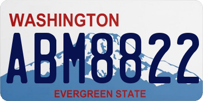 WA license plate ABM8822