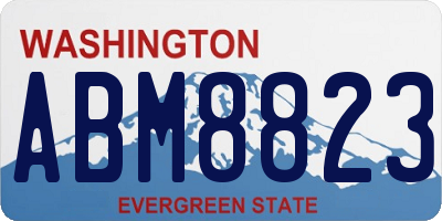 WA license plate ABM8823