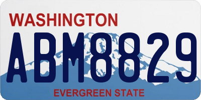 WA license plate ABM8829