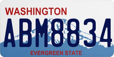 WA license plate ABM8834