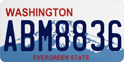 WA license plate ABM8836