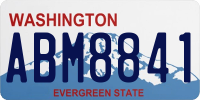 WA license plate ABM8841
