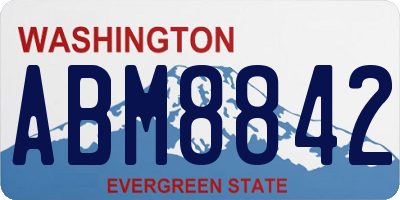 WA license plate ABM8842