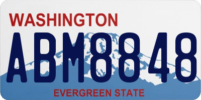 WA license plate ABM8848