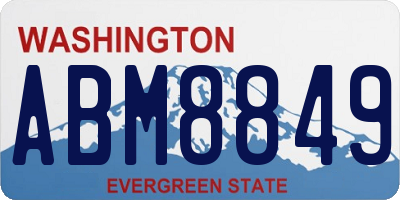 WA license plate ABM8849