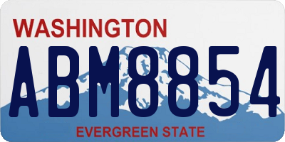 WA license plate ABM8854
