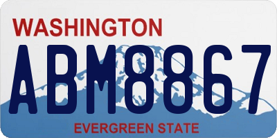 WA license plate ABM8867