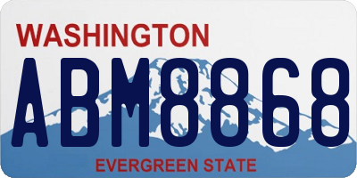 WA license plate ABM8868