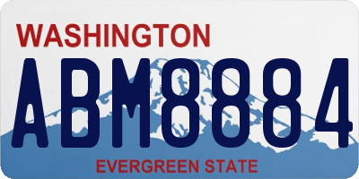 WA license plate ABM8884