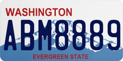 WA license plate ABM8889