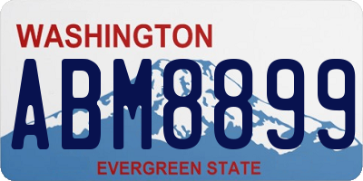 WA license plate ABM8899