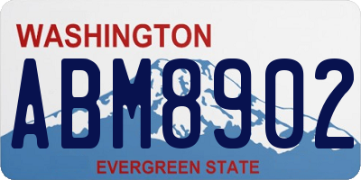 WA license plate ABM8902