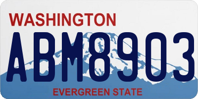 WA license plate ABM8903