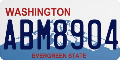 WA license plate ABM8904