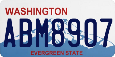 WA license plate ABM8907