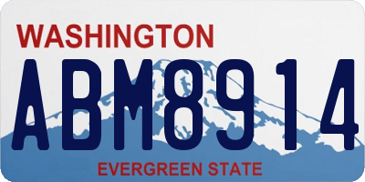WA license plate ABM8914