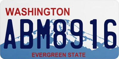 WA license plate ABM8916