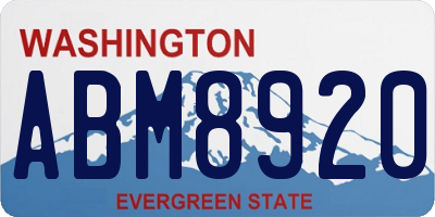 WA license plate ABM8920